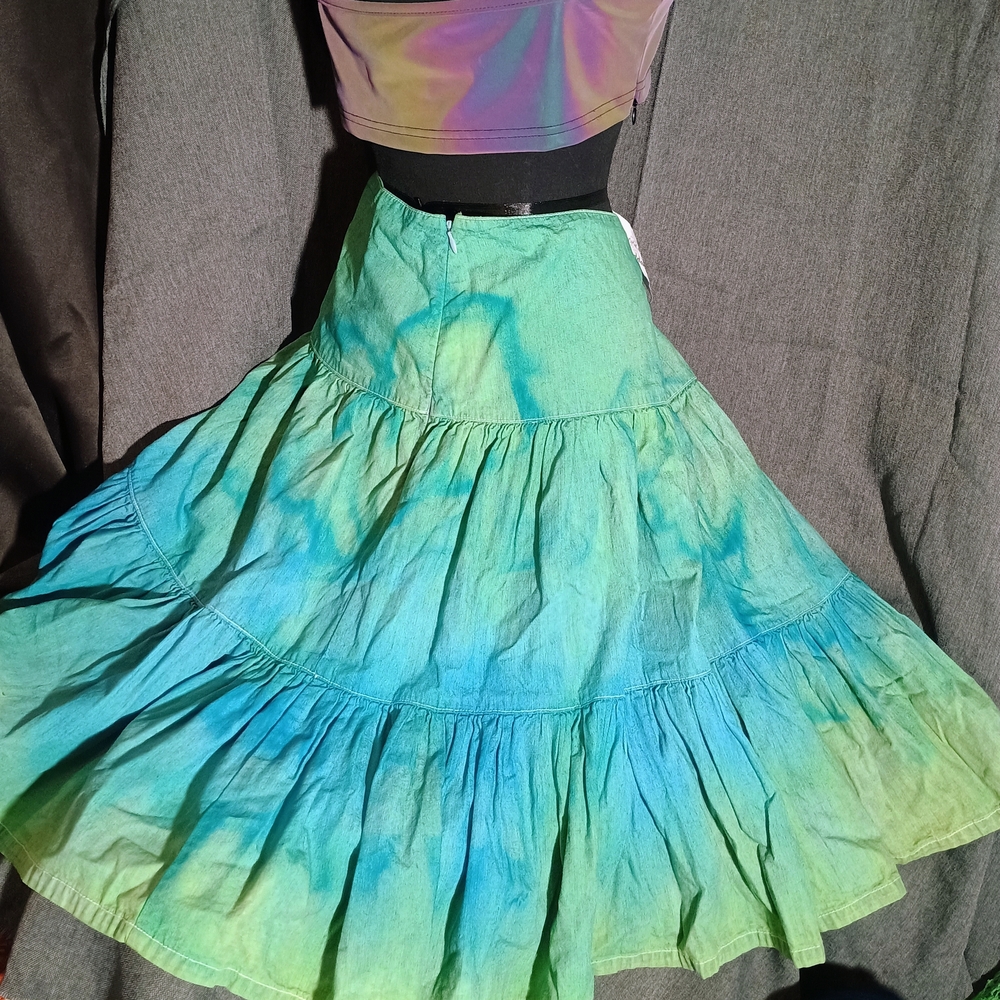 Chaps A-Line Skirt in Green and Blue